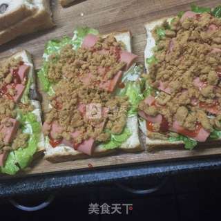 家庭简单三明治的做法步骤:4