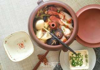 春笋腊肉汽锅鸡的做法步骤:5