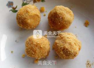 咸蛋黄肉松青团的做法步骤:4