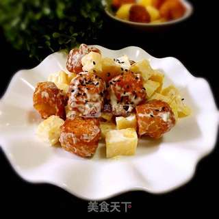 菠萝油条虾的做法步骤:8