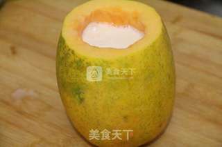 牛奶木瓜布丁的做法步骤:4