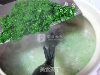 荠菜瘦肉粥的做法步骤:9