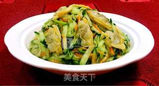 黄瓜凉拌蚬子的做法步骤:5
