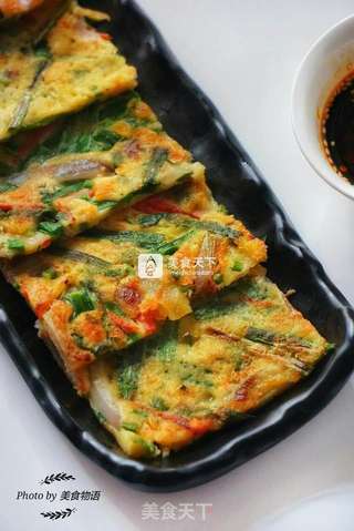 韩式香松虾仁煎饼的做法步骤:12