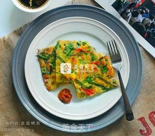 韩式香松虾仁煎饼的做法步骤:15