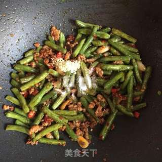 肉末干煸四季豆的做法步骤:8