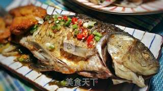 葱烤鲫鱼的做法步骤:7
