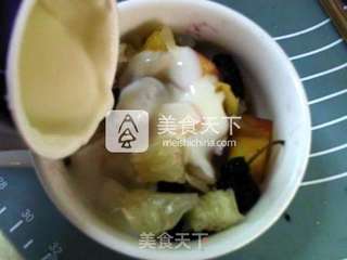 亚麻籽油酸奶水果捞的做法步骤:6