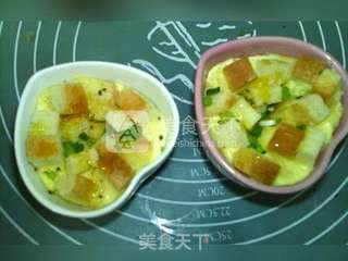 亚麻籽油葱香面包咸布丁的做法步骤：14