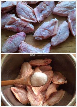 可乐年糕鸡翅的做法步骤:2