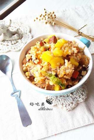 菠萝炒饭的做法步骤:15