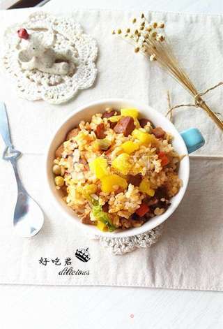 菠萝炒饭的做法步骤:14