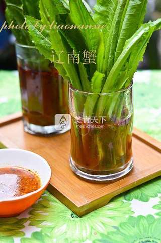 蘸汁油麦菜的做法步骤:9