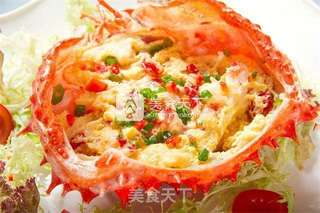 帝王蟹蒸水蛋的做法步骤:7