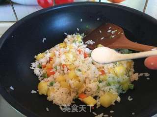 #ACA烘焙明星大赛#凤梨虾仁焗饭的做法步骤:6