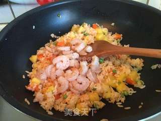 #ACA烘焙明星大赛#凤梨虾仁焗饭的做法步骤:8