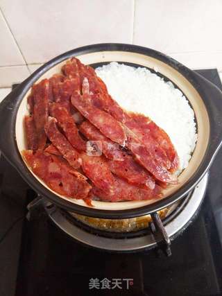 风干肠煲仔饭的做法步骤：13