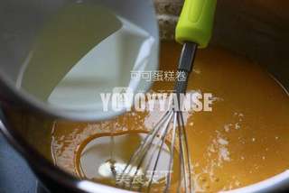 #ACA烘焙明星大赛#可可果酱戚风蛋糕卷的做法步骤:3