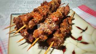 孜然香辣羊肉串的做法步骤:9