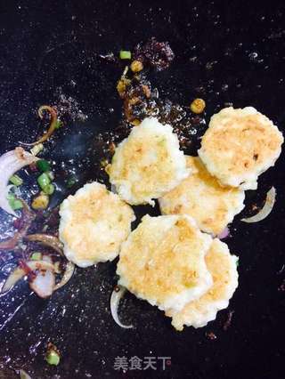 XO酱煎鲜虾山药饼的做法步骤:5