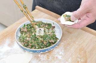 香菇酱荠菜饺子的做法步骤：9
