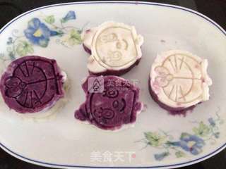蓝莓紫薯山药糕的做法步骤:7