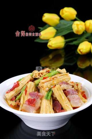 小菜一碟之【腊肉水煮腐竹】的做法步骤:5