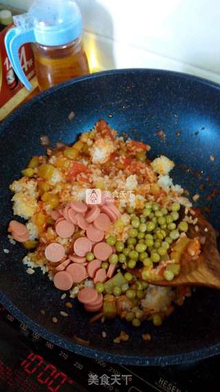 番茄香肠饭的做法步骤:8