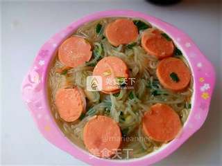 火腿肠煮米粉#2至3岁宝宝辅食#的做法步骤:8