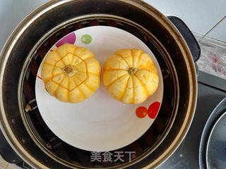 #信任之美#糯米红枣金瓜盅的做法步骤:7