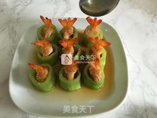 丝瓜酿虾的做法步骤:13