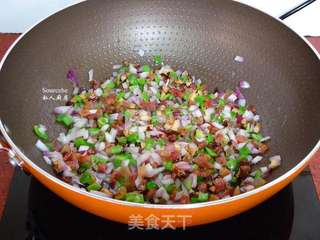 香菇腊肠焖饭的做法步骤:5