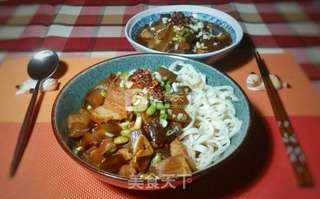 茄子青豆酱肉面的做法步骤:18