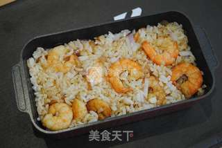 #ACA烘焙明星大赛#黑胡椒鲜虾芝士饭的做法步骤:8