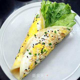 鸡蛋蔬菜卷饼的做法步骤：10