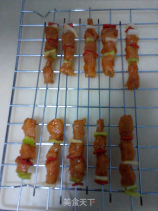 #信任之美#串烤鸡肉串的做法步骤:4
