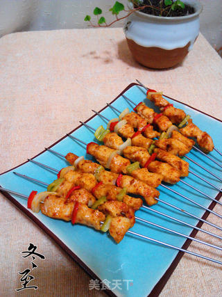 #信任之美#串烤鸡肉串的做法步骤:6
