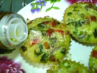 #ACA烘焙明星大赛#马芬杯亚麻籽油蔬菜蛋饼的做法步骤：11