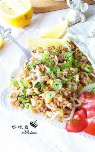 豆芽炒饭的做法步骤:11