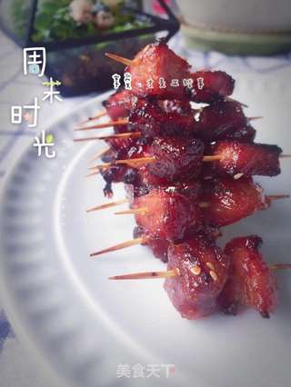 双味牙签肉(蜜汁版&蒜香辣味版)的做法步骤:11