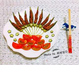秋葵酿肉的做法步骤:10