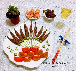 秋葵酿肉的做法步骤:13
