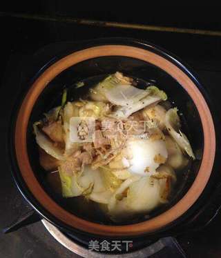 私家厨房--【银鱼白菜粉丝煲】的做法步骤:4
