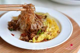 微波炉版肉末粉丝娃娃菜的做法步骤:13