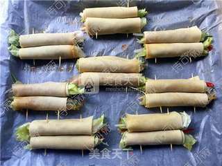 #ACA烘焙明星大赛#豆腐皮蔬菜卷的做法步骤:9