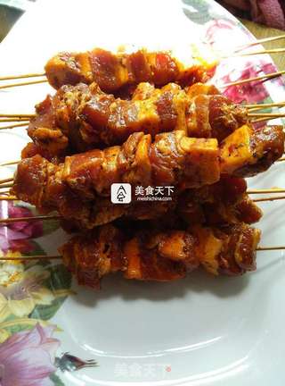 #ACA烘焙明星大赛#【川味烤肉串】的做法步骤:6