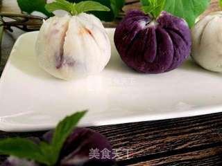 #ACA烘焙明星大赛#紫薯山药芒果茶巾绞的做法步骤:8