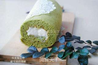 #ACA烘焙明星大赛#抹茶蜜豆蛋糕卷的做法步骤:14