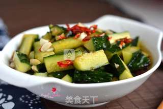 炝拌酸辣黄瓜条的做法步骤:12