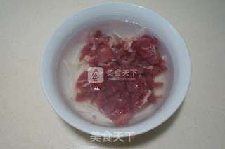 微波炉版肉片山药汤的做法步骤:4